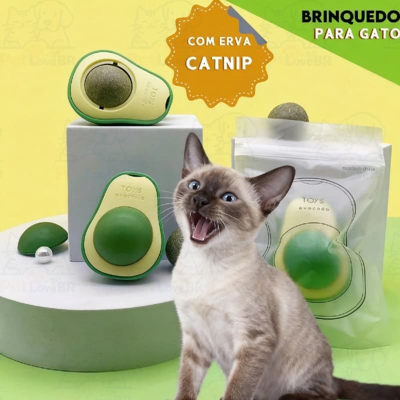 Abacate De Brinquedo Para Gatos Com Catnip Erva Gato Natural