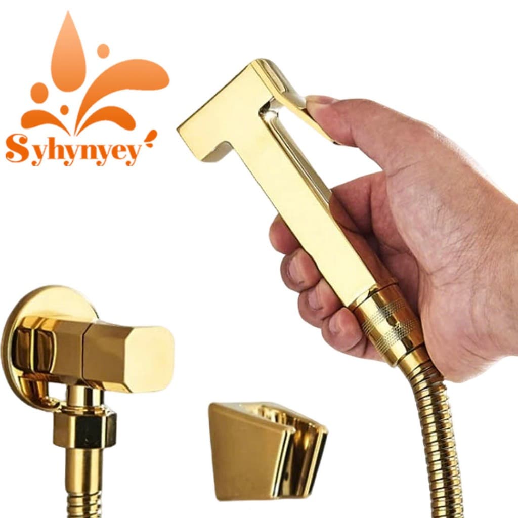 Ducha Higiênica Aço Inoxidável Para Kit Banheiro Ouro,1/4 De Volta Com Pulverizador Bidê 100% Metal