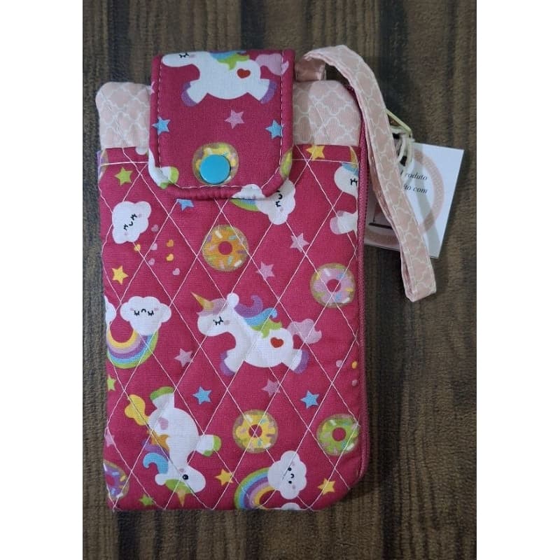 Carteira Unicórnio Porta celular Bolsa Bolsinha Clutch Presente Natal Artesanal feito por mim