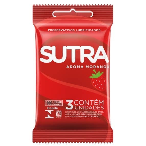Preservativo Sutra 3 Unidades Aroma Morango DKT