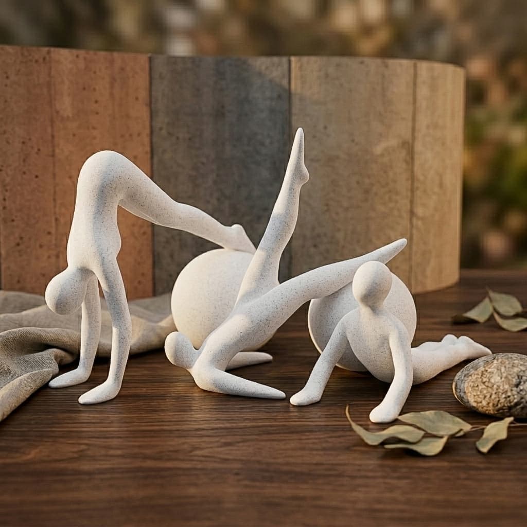 Estátua pilates trio studio ioga decorativo conjunto exclusivo abstrato moderno minimalista design