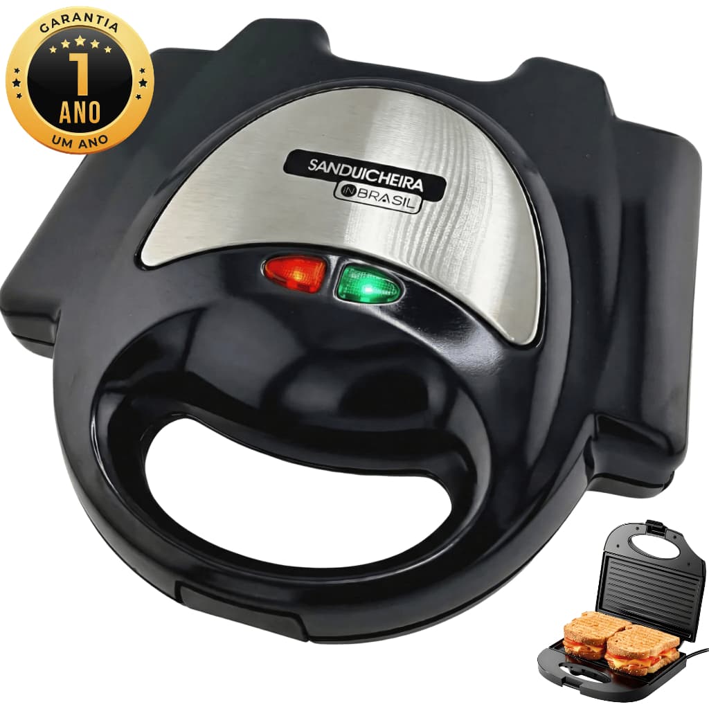 Sanduicheira e Grill Inox antiaderente - 750W - Mod: INBSW02 - In Brasil