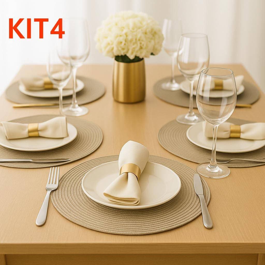 Kit 4/10 Peças Jogo Americano Redondo Souplast Jantar Mesa Posta Cozinha 39cm