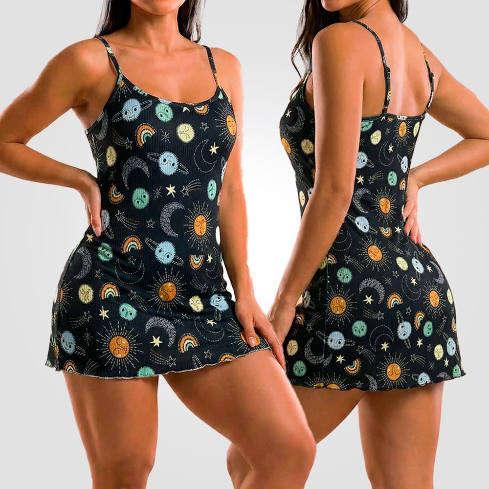 Camisola Pijama Feminino Estampada Tecido em Suede Canelado - P, M, G, GG