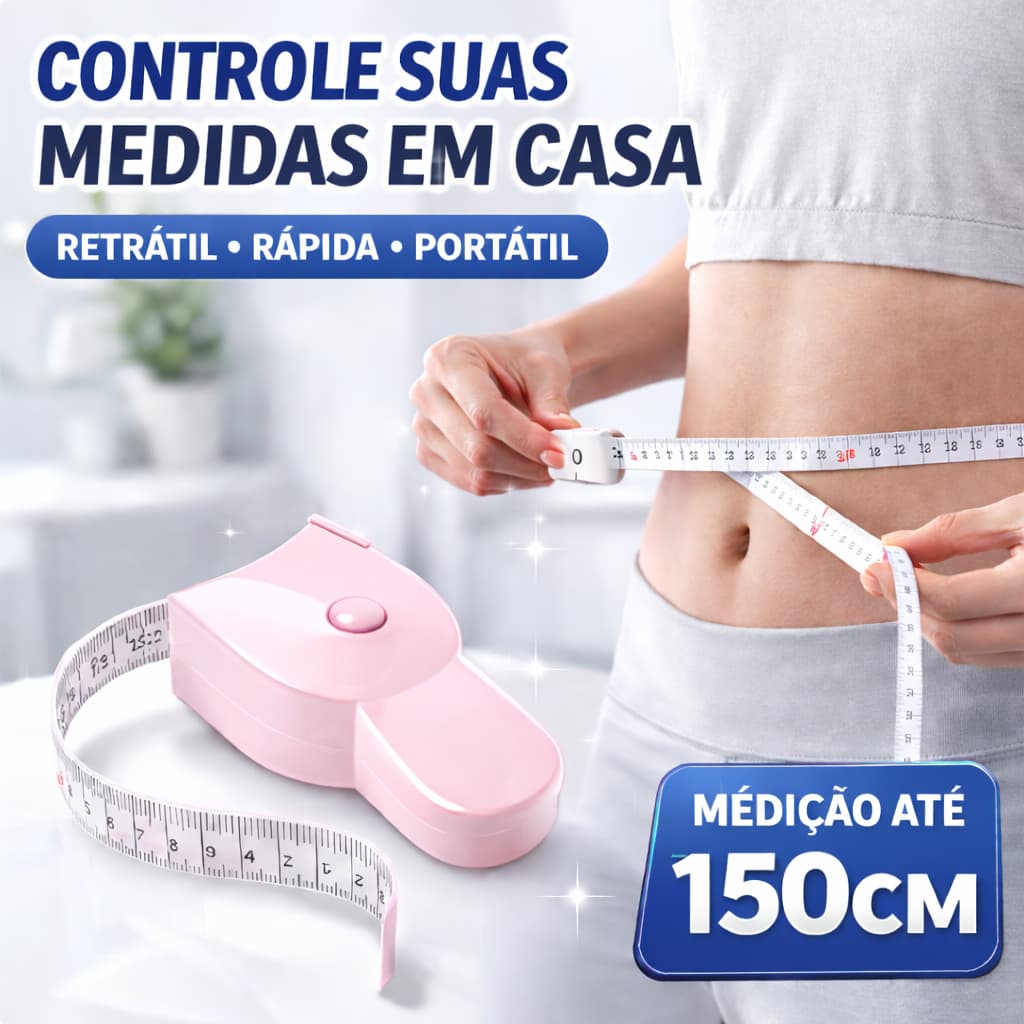 Fita Métrica Corporal Automática Medida Trava Retrátil 1,50M Antropométrica Personal Nutricionista