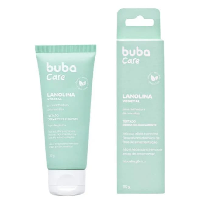 Pomada Para Peito Amamentação Lanolina Vegetal 30g Buba Care Pomada Seio Rachadura Mamilo