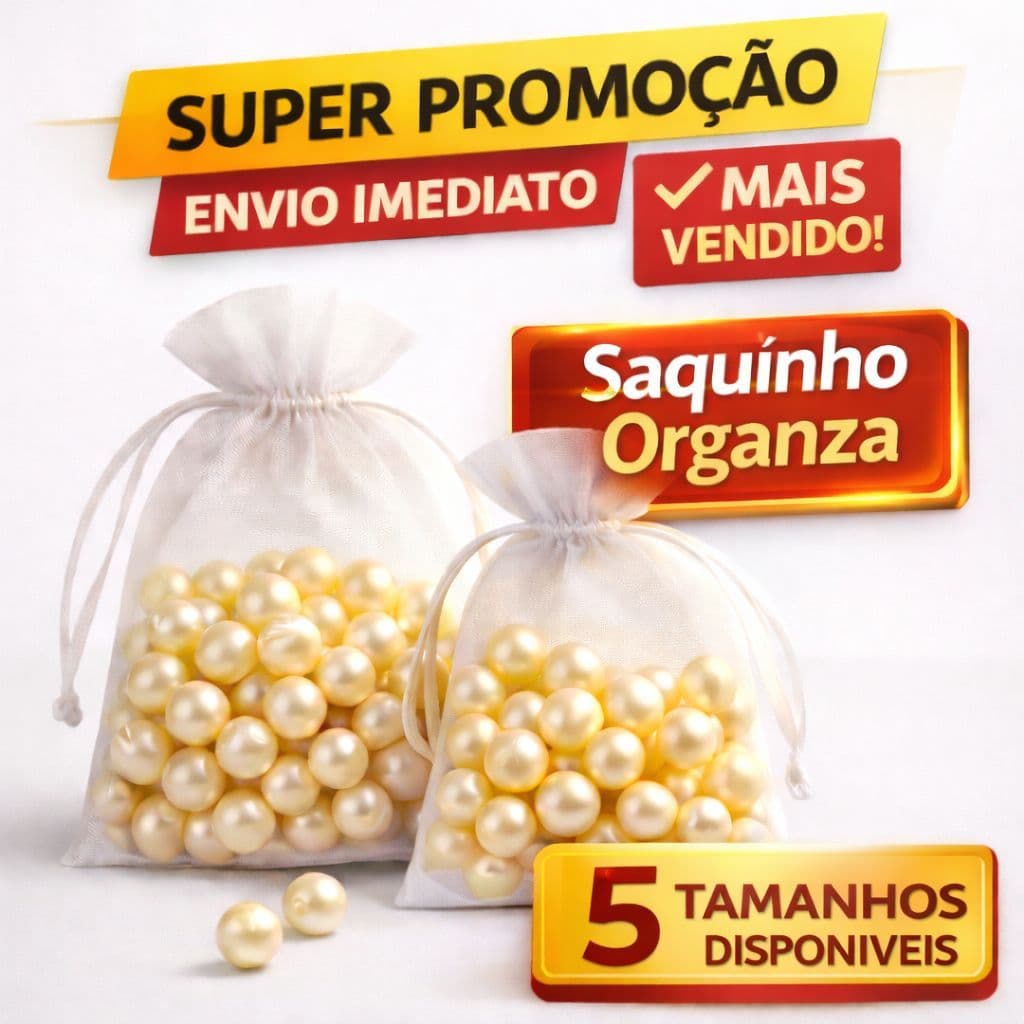 Kit Saquinhos Organza Para Lembrancinhas e Festas De Casamento