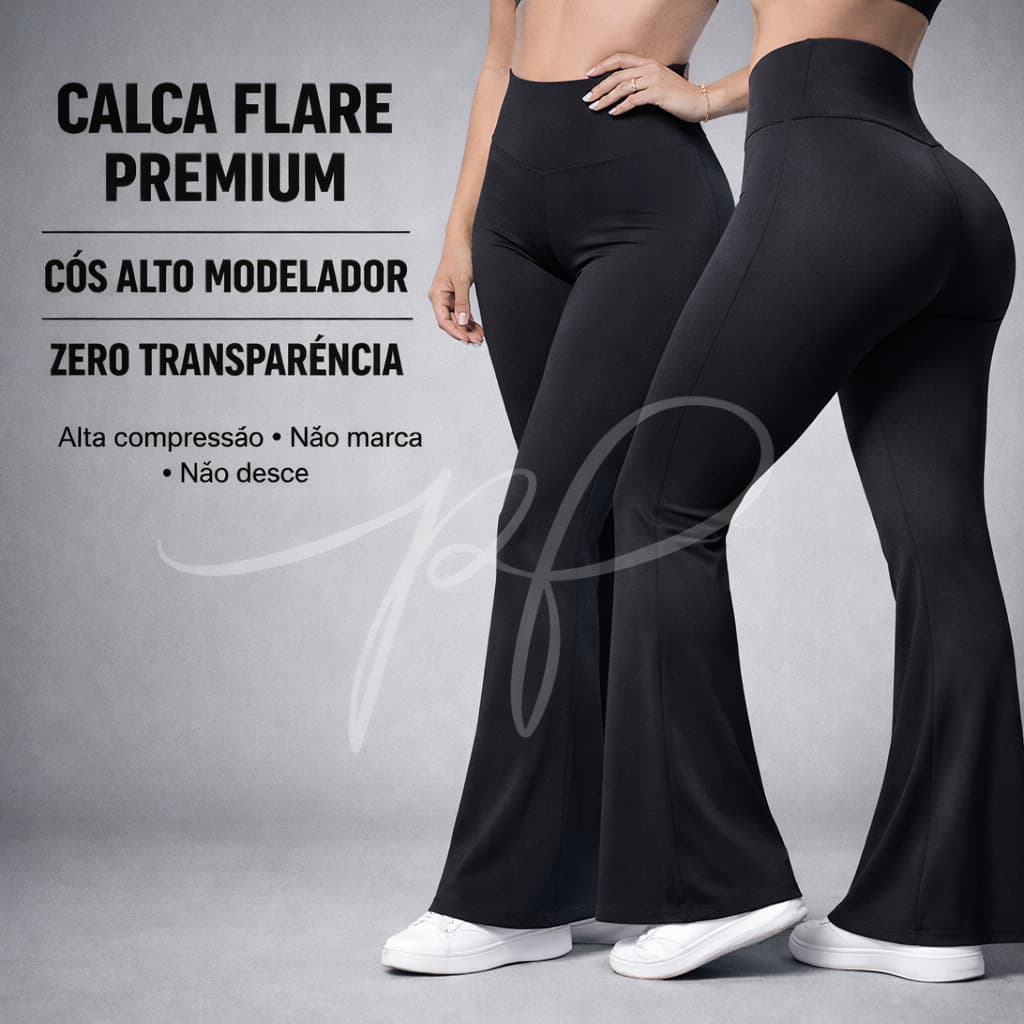 Calça Flare Feminina Suplex Grossa Zero Transparência