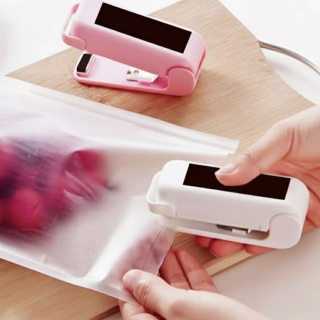 Mini Máquina Portátil Seladora Plástico Para Cozinha Sela Rapidamente Suas Embalagens Plásticas