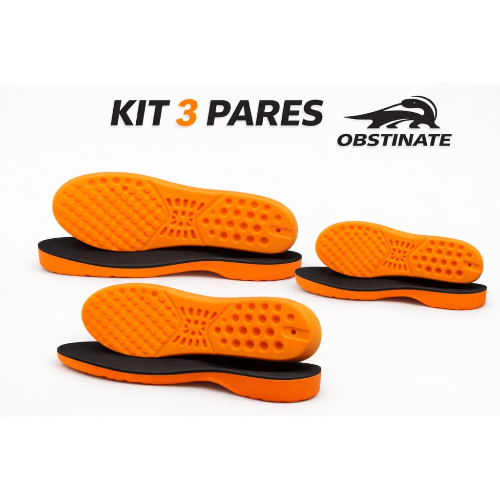 Kit Palmilha Pu Ortopédica Gel Anatômica Anti-Impacto Alto Conforto