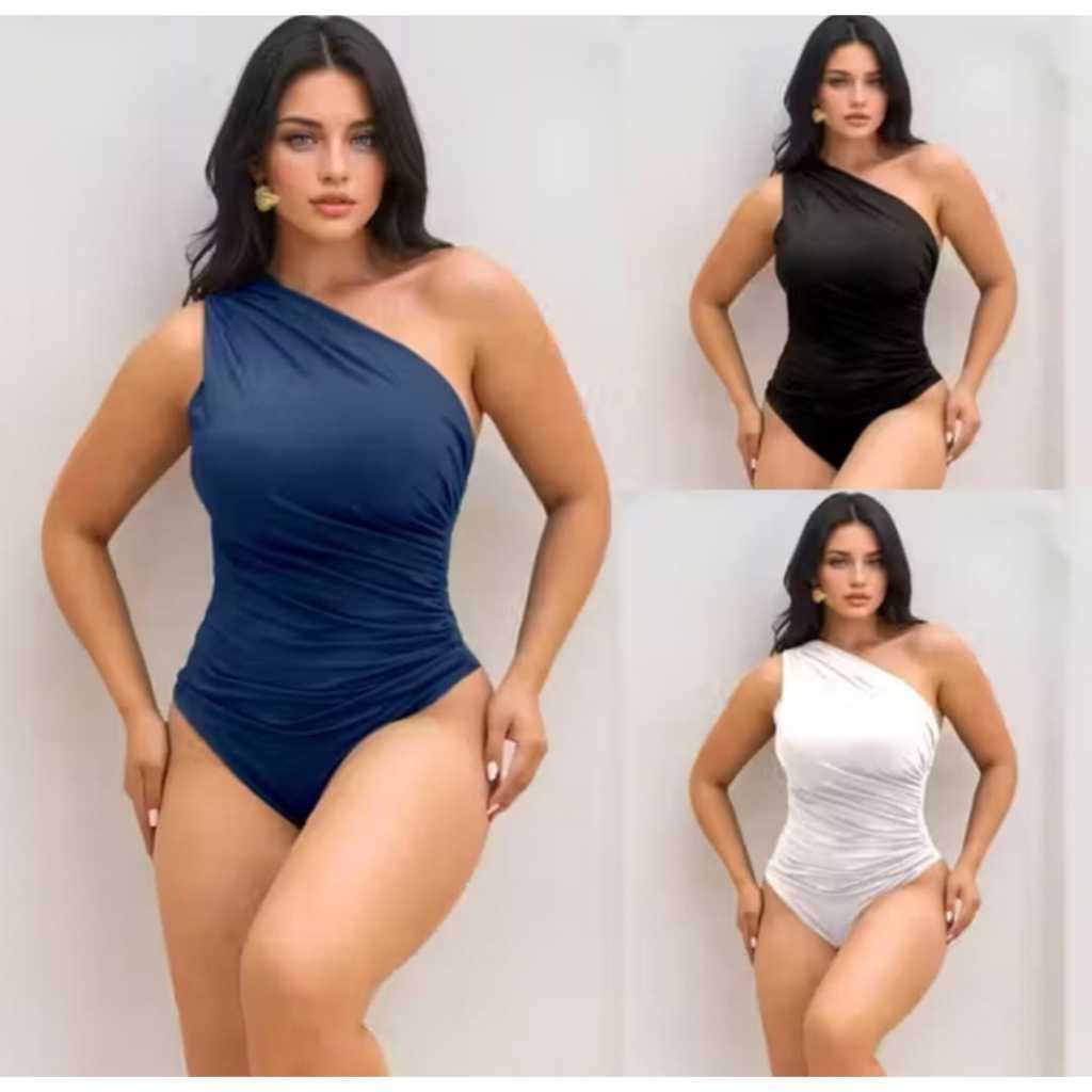 Kit 3 Body Feminina Suplex Mula Manca Regata Com Forro um Ombro Só Tendencia Novidade Hypado