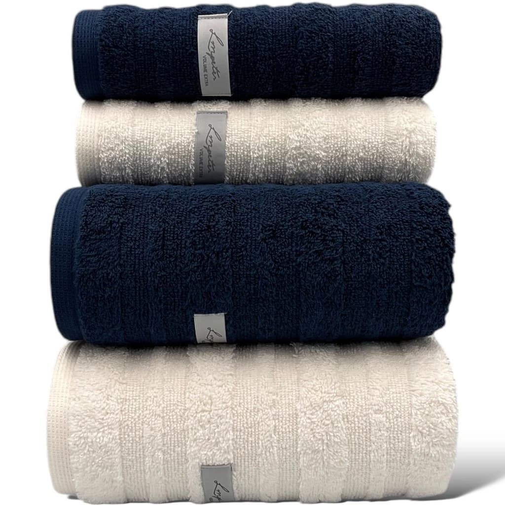 Jogo de 4 Toalhas de Banho e Rosto Super Grossa Macia 100% Algodão Gramatura 600g Volume Extra