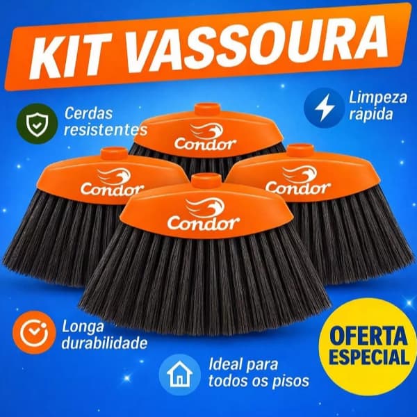 Vassouras Condor SEM CABO Original Multiuso