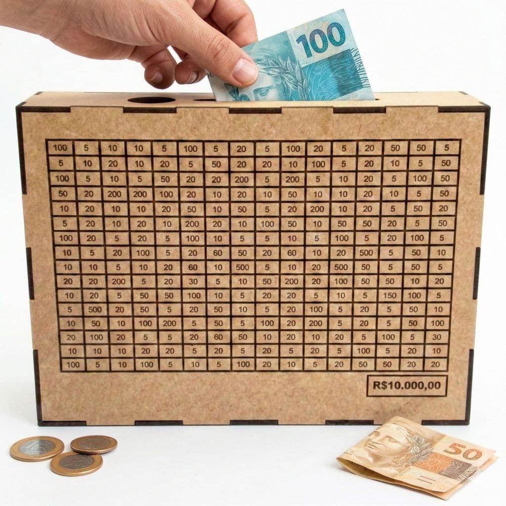 Cofre Desafio Financeiro 10 Mil Economia Divertida 1 2 ou 3 Unidades