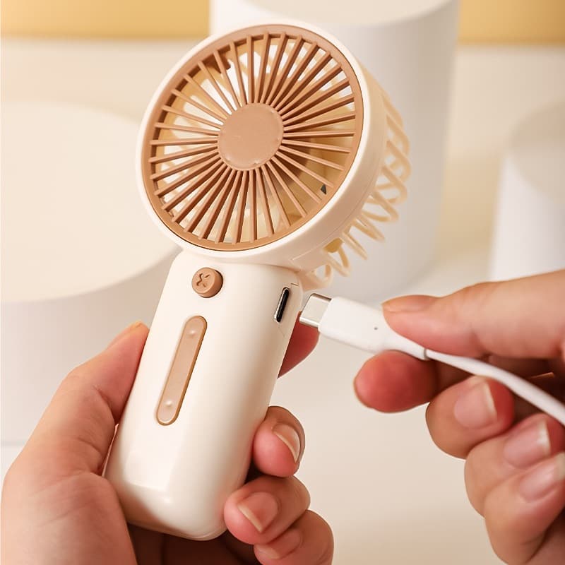 Mini Ventilador Portátil Recarregável USB 3 Velocidades Silencioso Compacto e Ideal para Bolsa Escritório e Viagem