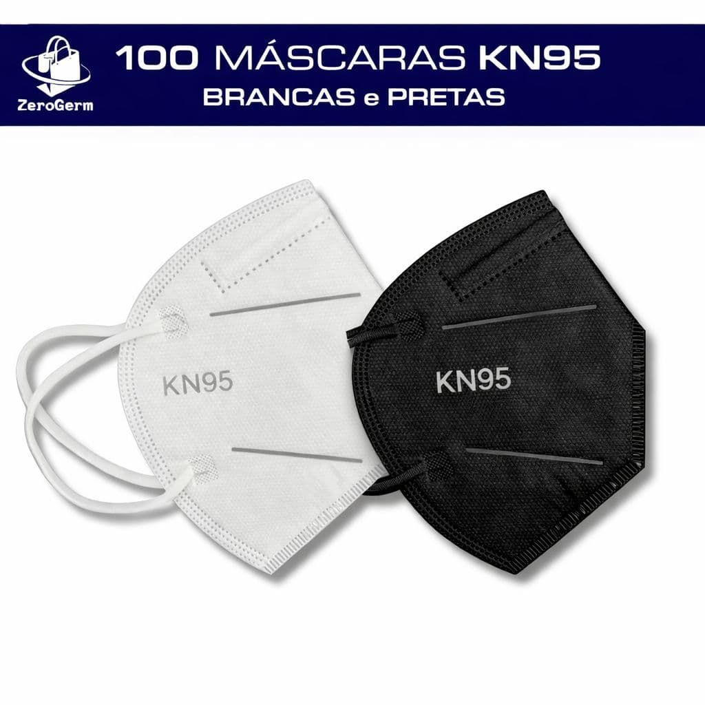 100 Máscara Descartável PFF2 KN95  | Sem Válvula + Proteção e Qualidade!
