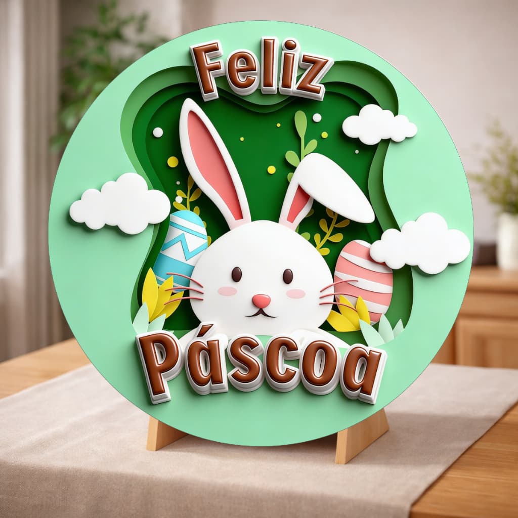 Painel De Festa Redondo Capas Mini Decoração Feliz Pascoa