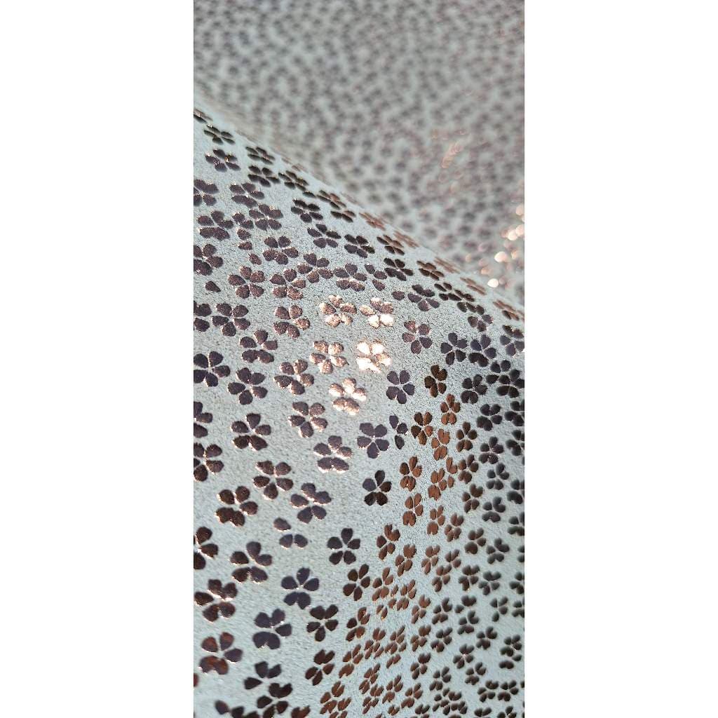 Retalho Camurça Flor Ouro Rosê