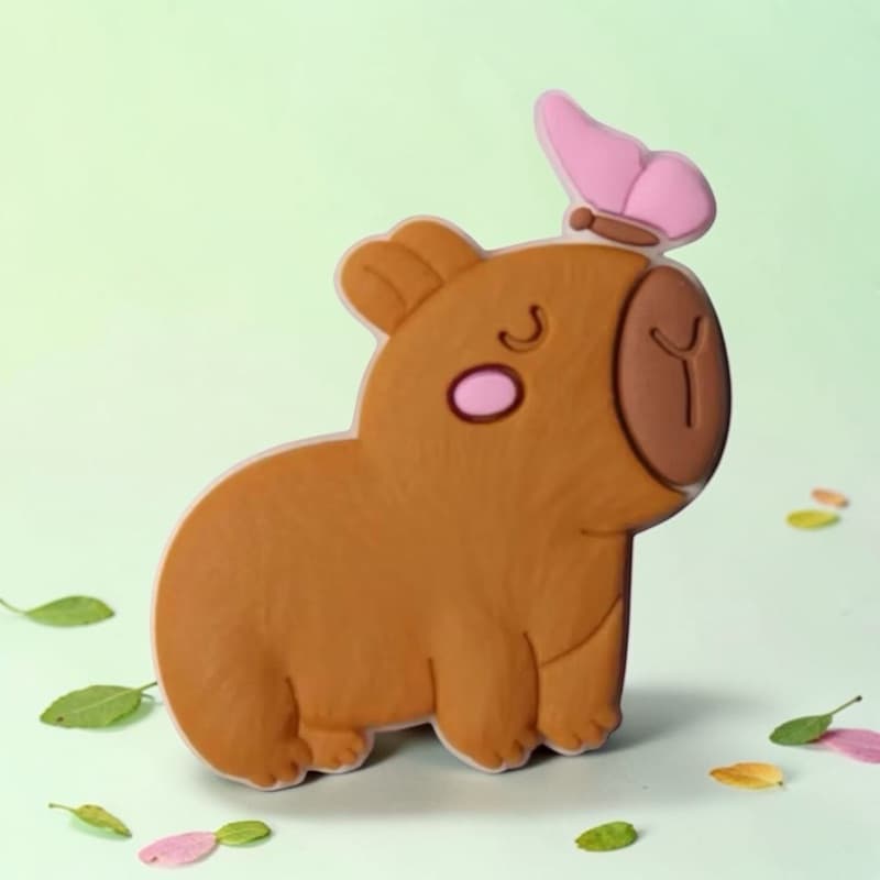 Kit Aplique Capivara Emborrachado — 6/10/20/30 unid | p/ Laços Infantis, Chaveiros, Lembrancinhas e Scrapbook