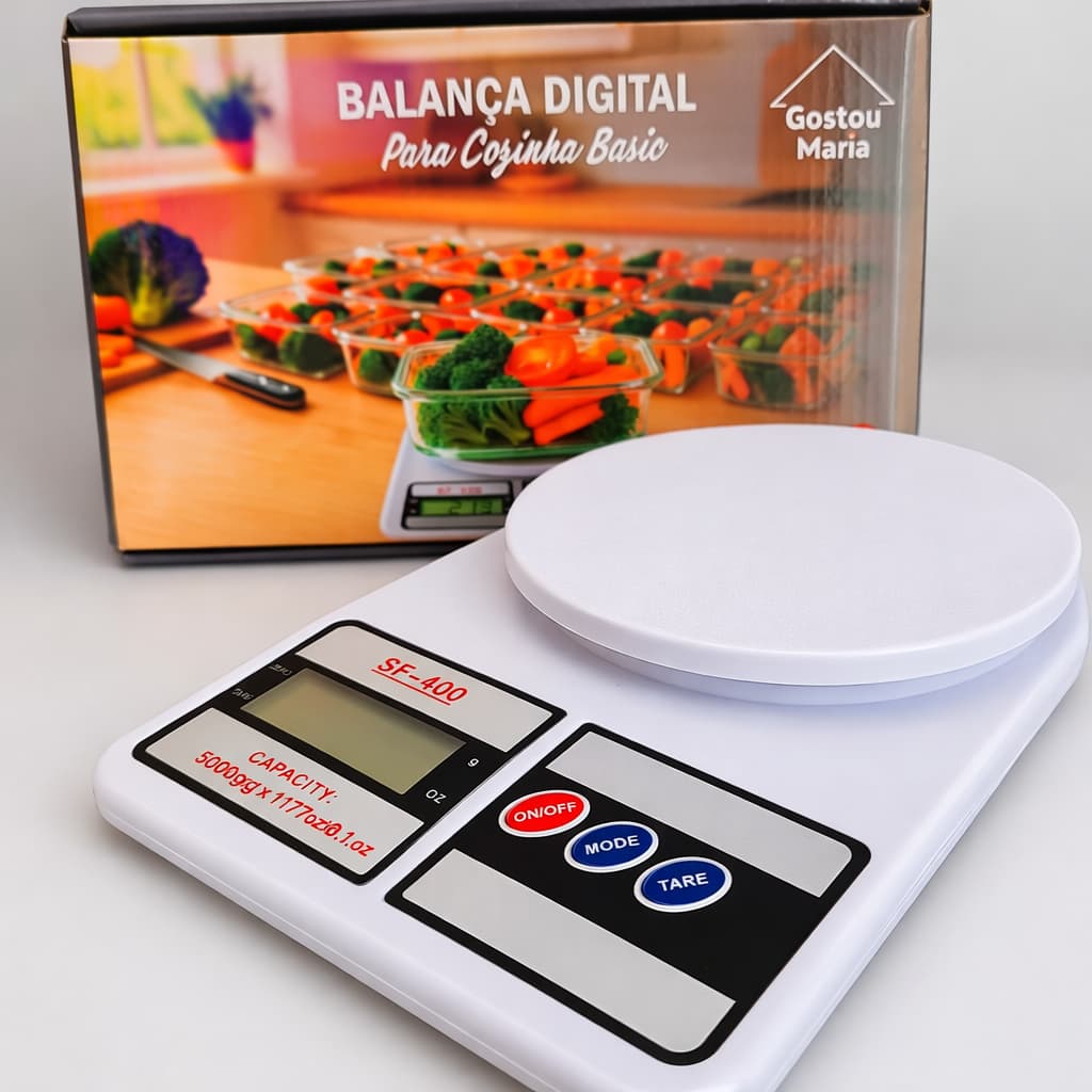 Balança Digital de Cozinha Alta Precisão Portátil para Confeitaria Alimento Fitness e Dieta 10 Kg