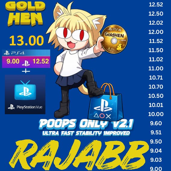 DISCO BDJ PS4 9 - 12.52/13 +VUE Rajabb AUTOLOADER JAIL DESBLOQUEIO POOPS / LAPSE GOLDHEN PLAYSTATION