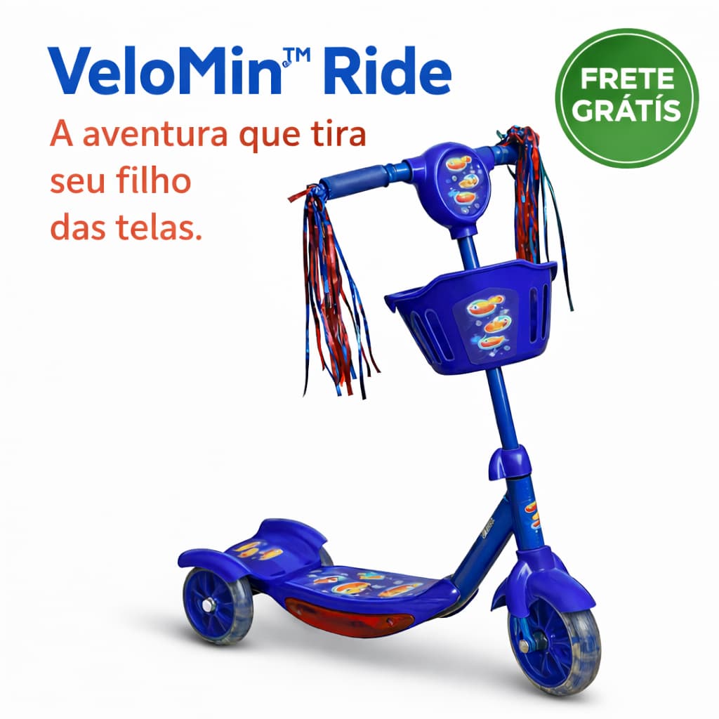 Patinete Infantil 3 Rodas com Cestinha e Fitas – A partir de 3 Anos, Suporta até 35kg, Estável e Seguro para Crianças,