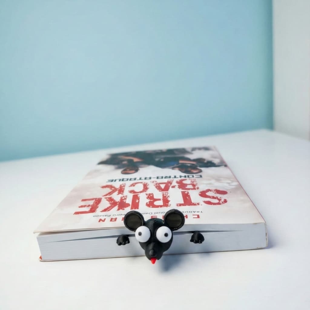 Marcador de Página Rato Esmagado 3D – Divertido e Criativo