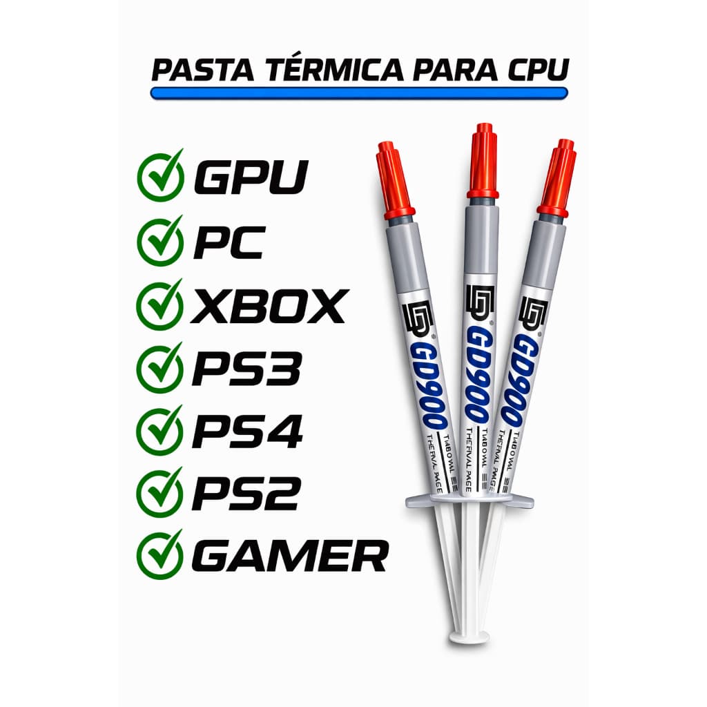 Pasta Térmica Para Processador HD CPU, PS2, PS3, PS4, Notebook, Placa de Vídeo e PC Placa térmica