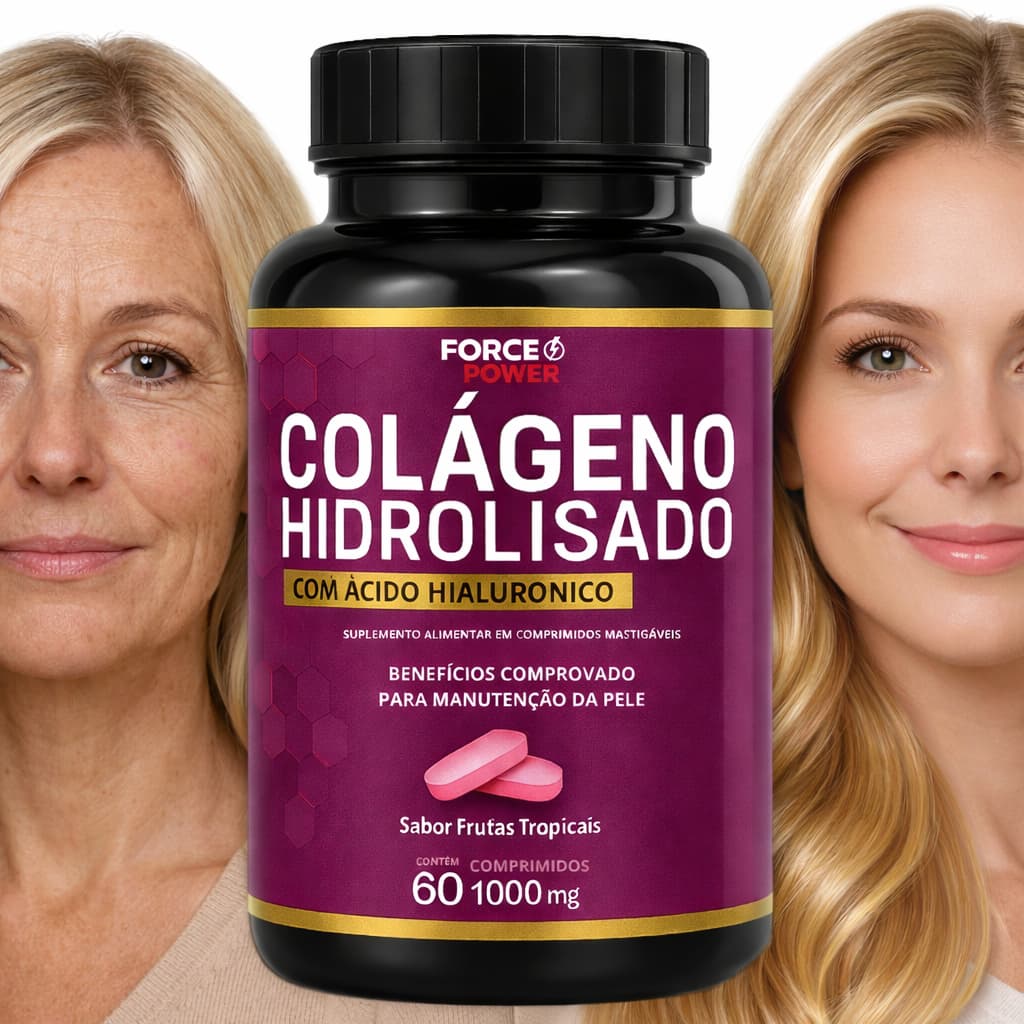 Colageno Hidrolisado com Acido Hialuronico 60 Comprimidos 1000 mg para CABELO PELE UNHA