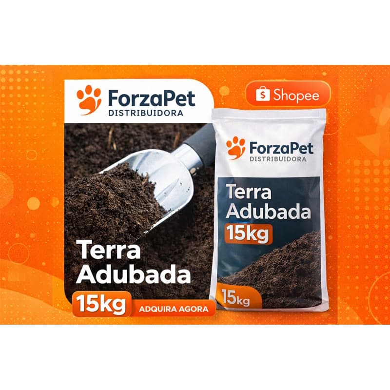 Terra Adubada 15kg Premium ForzaPet – Substrato Orgânico para Plantas, Hortas, Vasos e Jardins