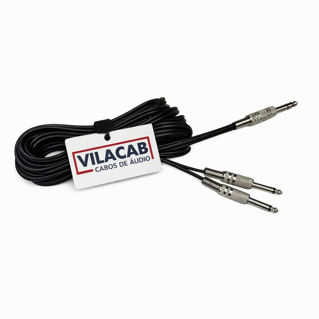 Cabo Insert Y P10 Estéreo - 2xp10 Mono 5 Metros Profissional Splitter Som Áudio Profissional