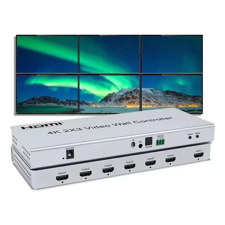 Vídeo Wall Hdmi 2x3 Hdmi 2.0 4k, 6 Telas Saida Optica Control