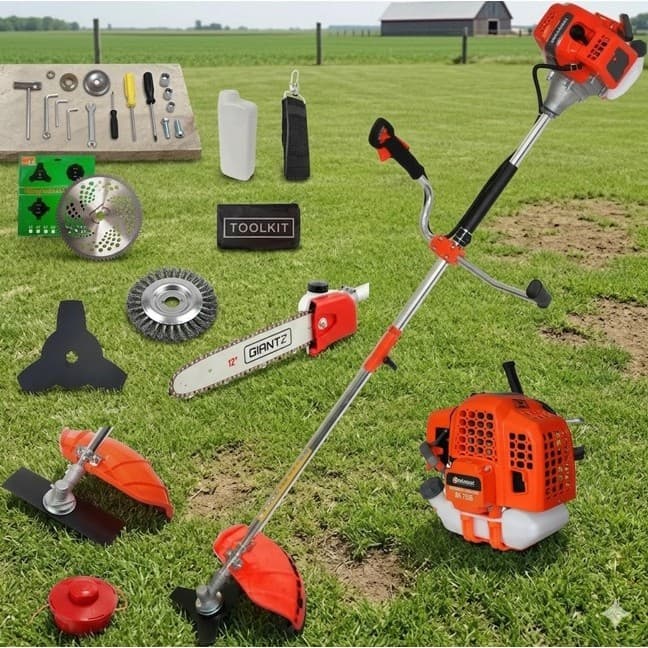 Roçadeira 75cc Profissional 3.5hp a Gasolina Nakasaki 7x1 COM MOTOPODA LAMINA FACÃO