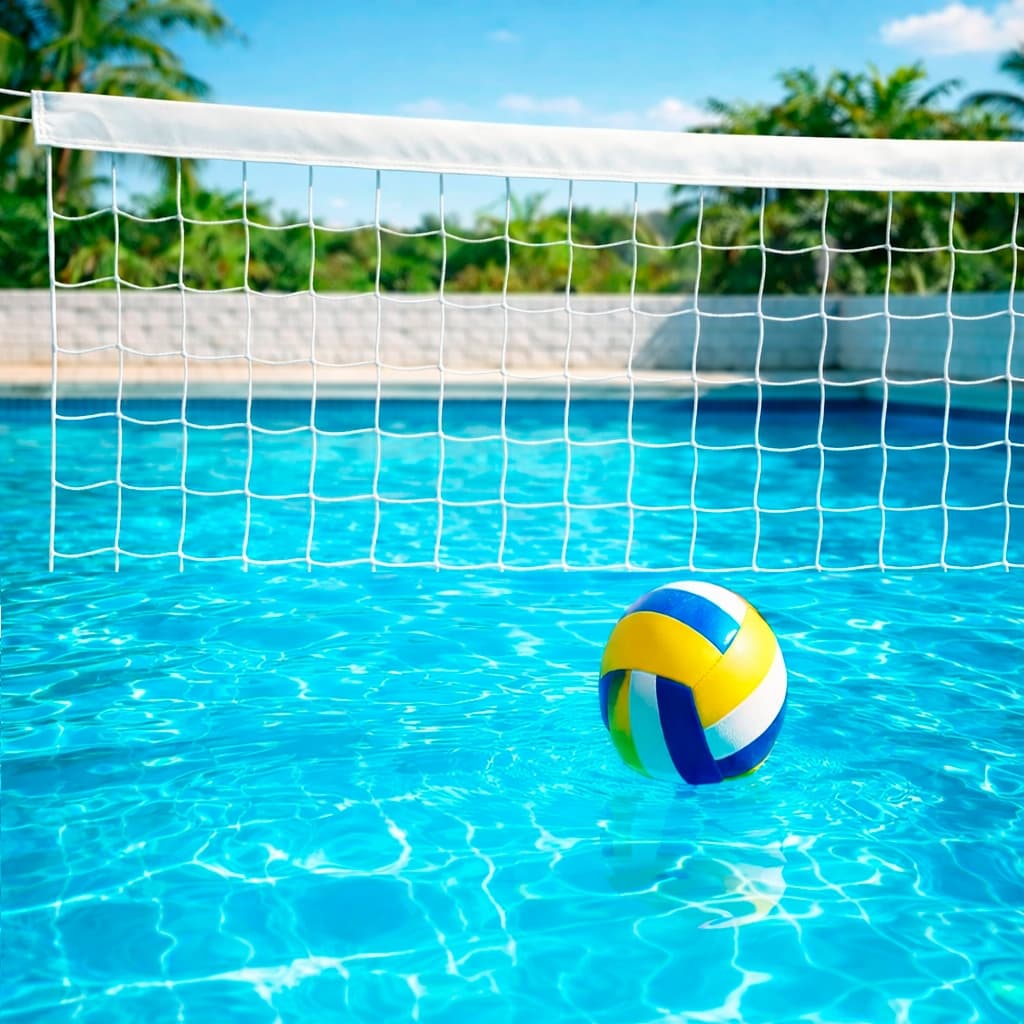 Rede de Biribol 3 Metros com Bola de Vôlei Vai inflada Kit Rede Volêi de Piscina + Bola de Volêi Piscina
