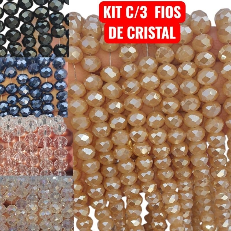 FIO CRISTAL VIDRO FACETADO 8MM 1 FIO 3 FIOS