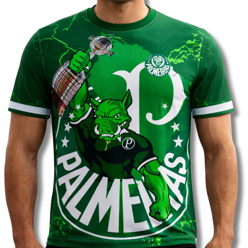 Camiseta Palmeiras Verde Jason Modelo Exclusivo para Torcida, Arquibancada e Jogo