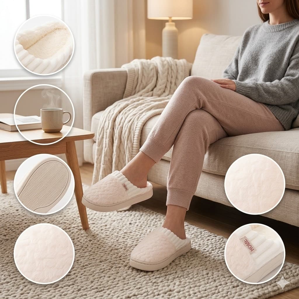 Pantufa de Inverno Masculina Feminina Aveludada Macia Antiderrapante Confortável