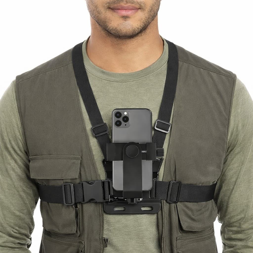 Suporte de Celular para Peito Ajustável para Moto Bicicleta Gravação Mãos Livres Compatível GoPro