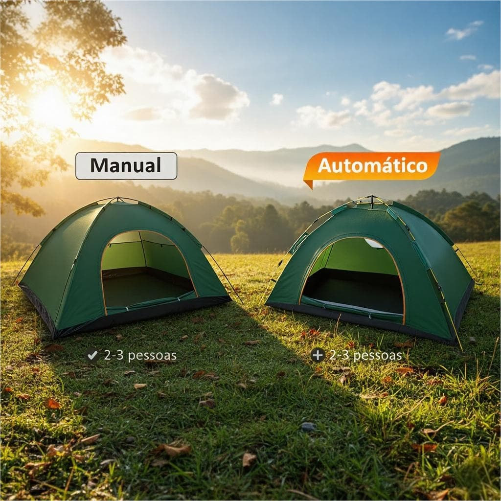 Barraca Camping Automático/Manual 2-4 Pessoas - Barraca De Acampamento A Prova D'Água - Barraca Camping Praia FS1032_QS