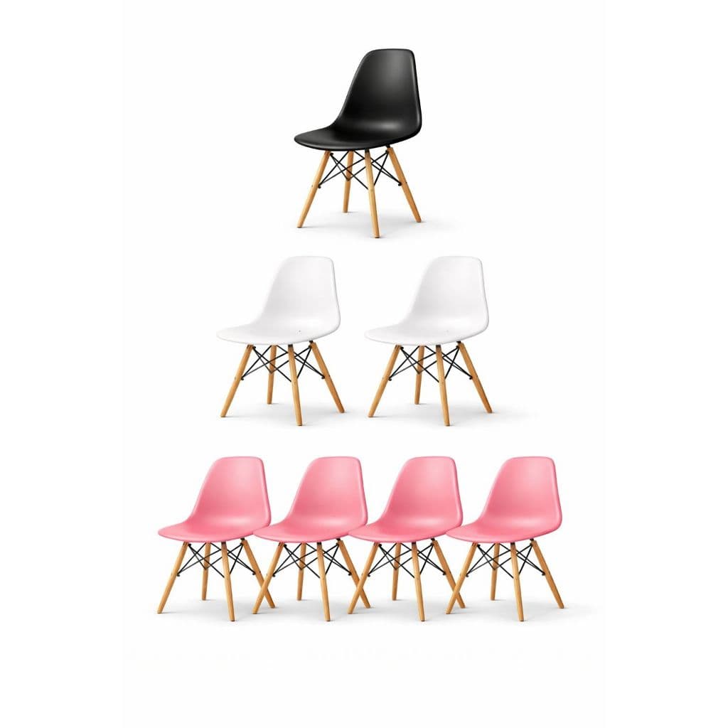 Cadeira Eames Eiffel 1,2 e 4 Pés de Madeira Várias Cores Escritorio Sala Escrivaninha