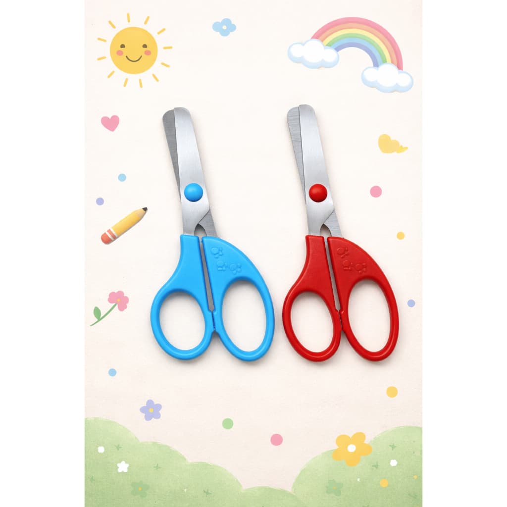 Tesoura Escolar Para Canhotos Infantil Cabo Anatômico Cor Aleatória