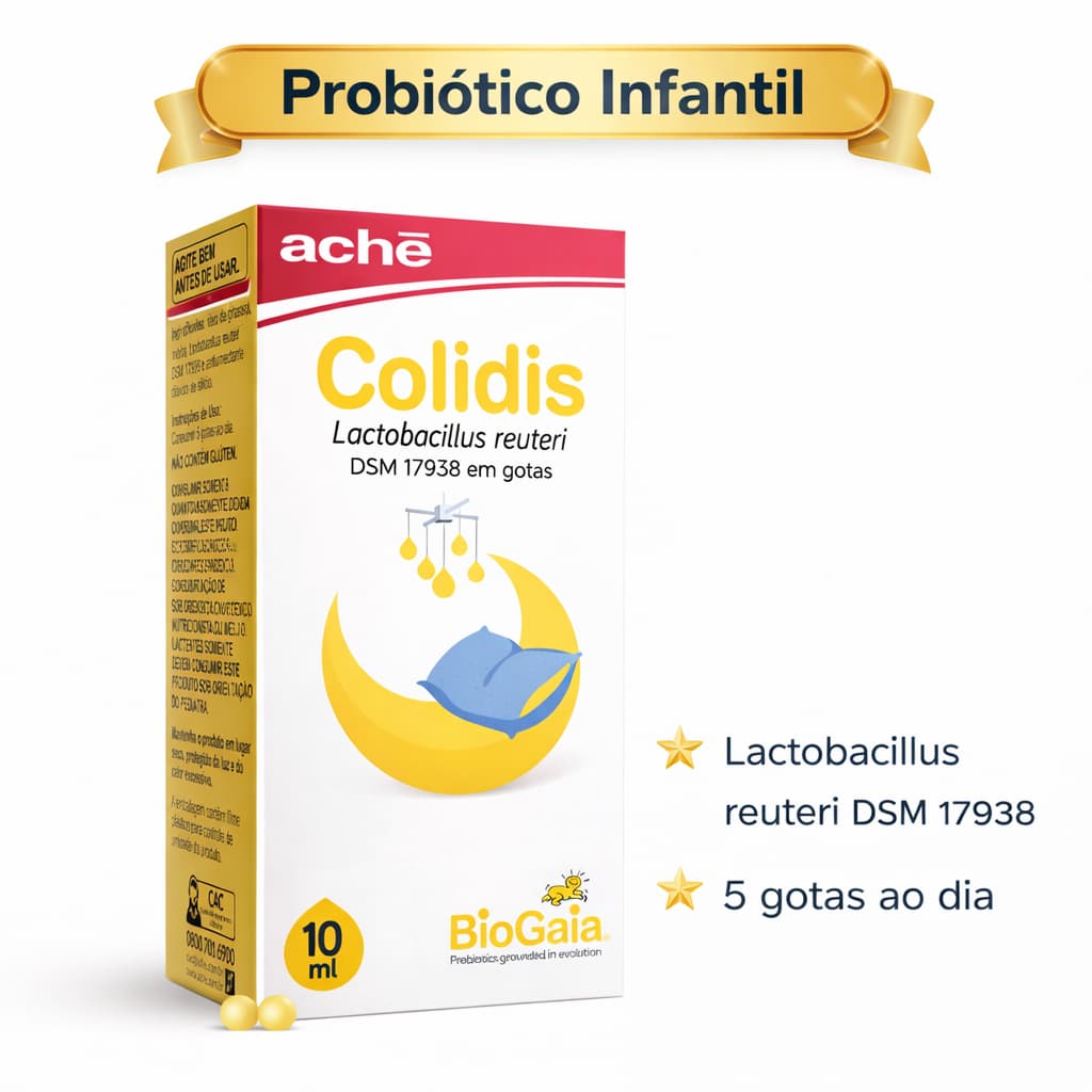 Colidis Gotas 10ml + 2 ml Grátis Aché | Lactobacillus Reuteri | Alívio Cólica do Bebê | Probiótico Original