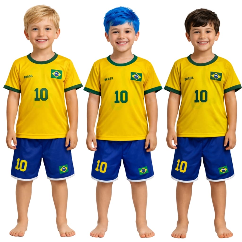 Conjunto Infantil Do Brasil Masculino  - Conjunto Premium do Brasil do 2 Ao 8