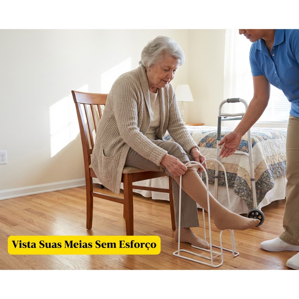 Suporte Calçador Para Meia Elástica Ortopédica De Compressão Deslizador Mordomo Prático