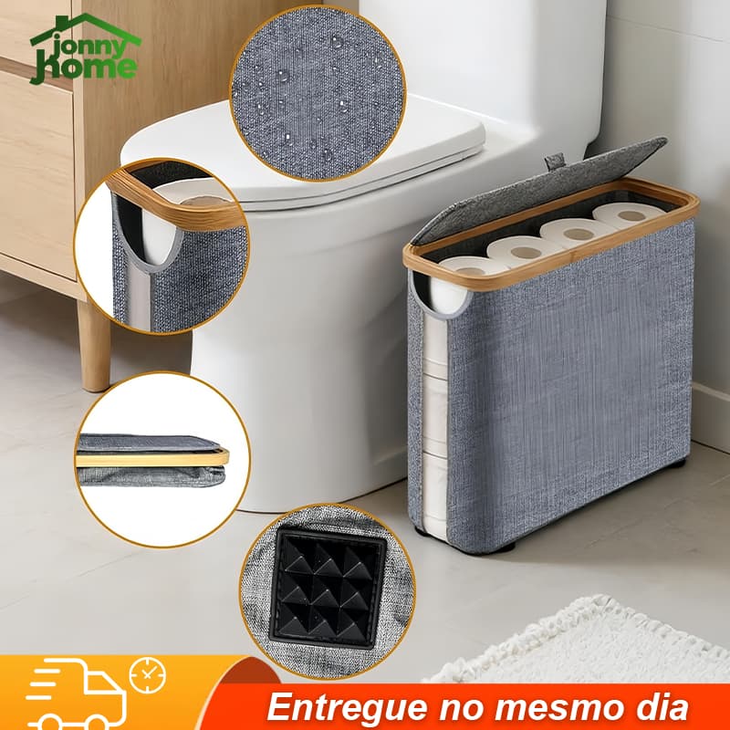 Cesto De Papel Higiênico Para Banheiro Com Tampa CestaPara Armazenamento De Armário De Banheiro