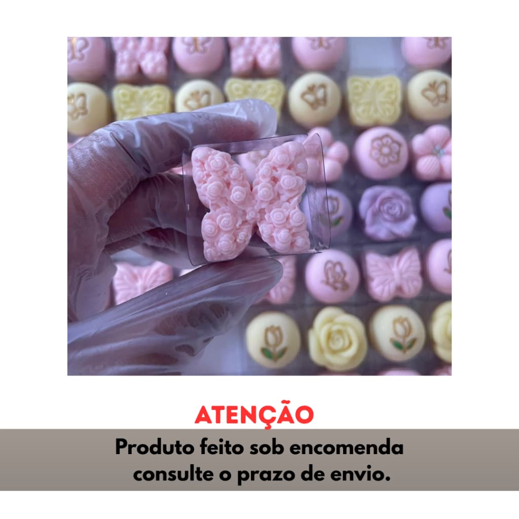 Molde de Silicone para apliques de Artesanato - Borboleta com Flores 2