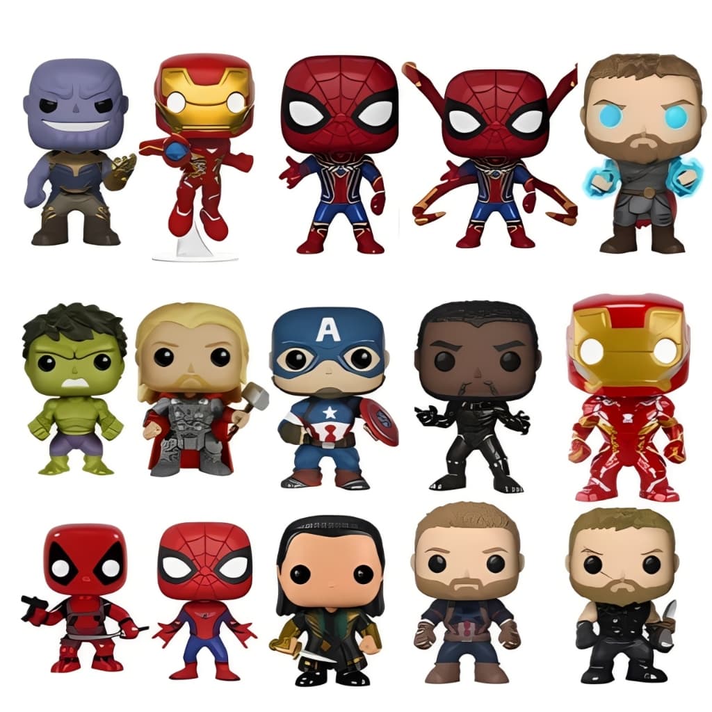Bonecos Colecionáveis Heróis - Vingadores, Liga da Justiça, Quarteto Fantástico, Guardiões da Galáxia, Spider-Man.