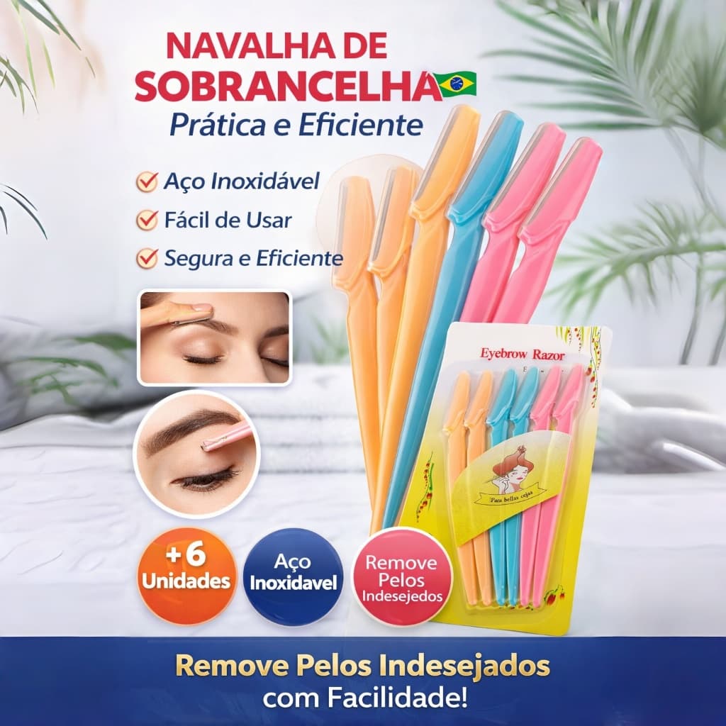 Conjunto de 6 lâminas para aparar sobrancelhas, aparador de sobrancelhas de beleza(FT)