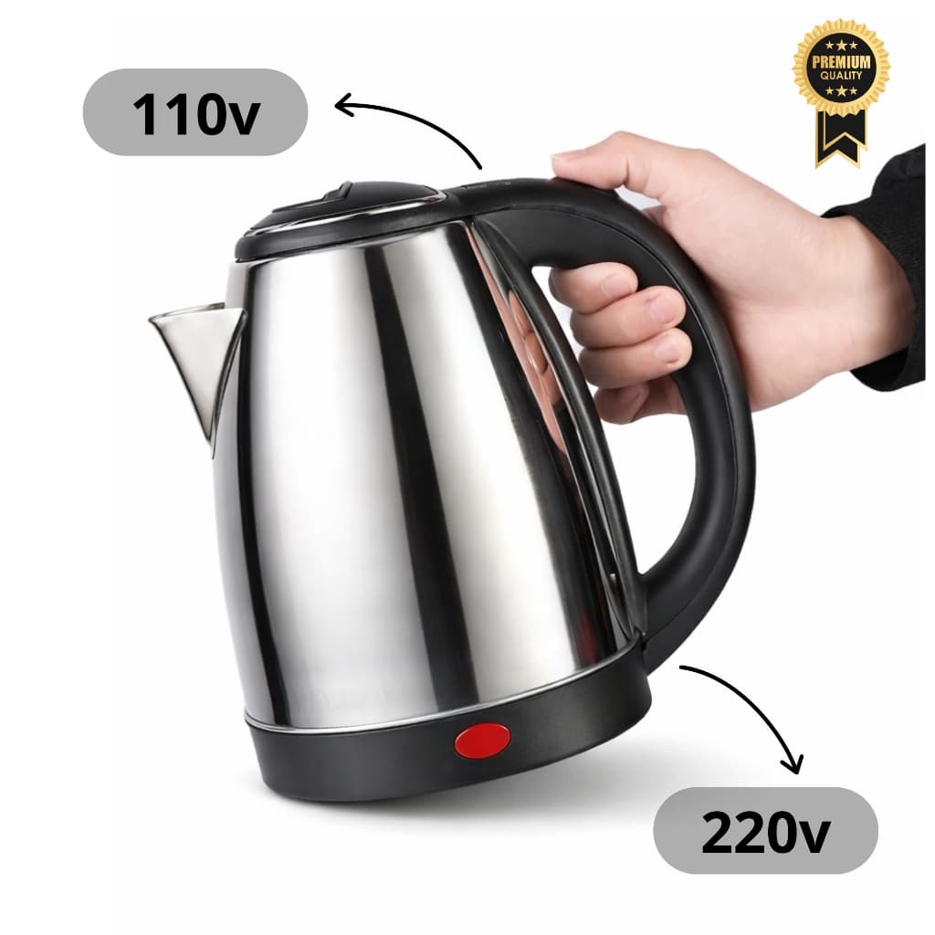 Chaleira Elétrica Inox Resistente 110/220v Jarra Bule Térmico Desligamento Automático 1,8L Base Giratória