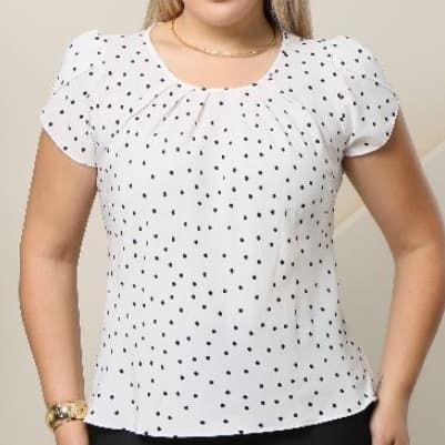 Blusa Feminina Tecido Crepinho Blusinha Manga Princessa